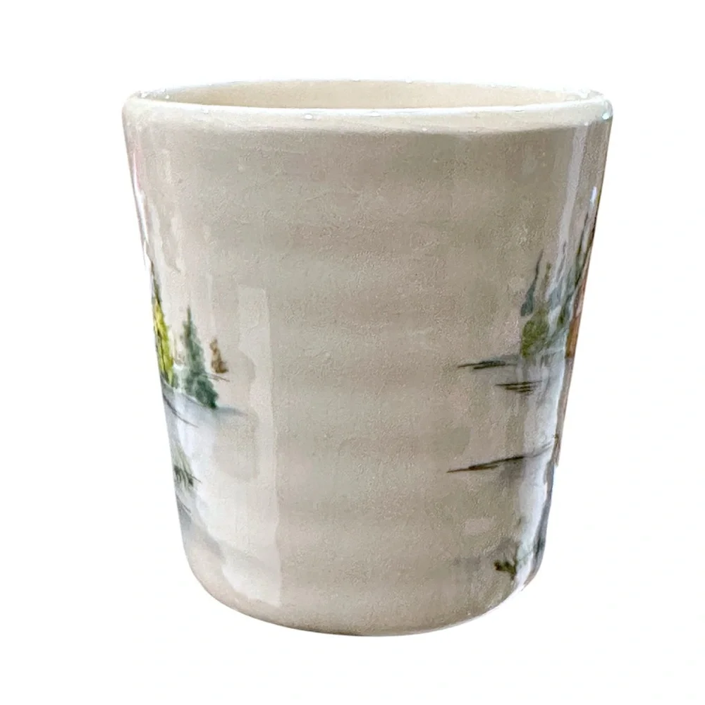 Vintage Extra-large 20 fl. oz. Maxcera Snowmen at Snowy Village Cabin Scene Mug - Picture 5 of 13